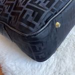 Fendi Zucchino Tote Handbag Canvas Leather Black Italy Authentic 0022-29900 Photo 8