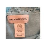 NWT Sharon Young Blue Off Shoulder Beaded Sweater Med Silk Blend Elegant Top Photo 6