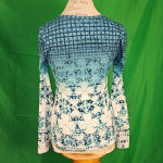 Title Nine  Womens Teal Blue White Long Sleeve Shirt‎ XS Photo 1