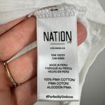 Nation Ltd  Tierra Flirty Tee White Ruffled Neck Flutter Sleeve V Neck T Shirt Photo 9