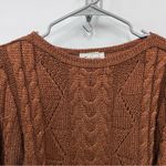 Vtg made in France Cozy Brown Diamond Cable Knit Sweater pullover no size tag Size M Photo 9