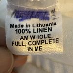 Flax Linen Tunic White Button Down Long Sleeve Collared Relaxed Coastal Chic SzL Photo 8