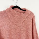 CAbi  Women's Small Coral Pink Marled Knit Cowl Neck Short Sleeve Sweater Photo 2