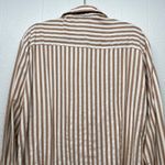 MSJ Striped Shirt Womens 2XL Cotton Business Capsule Workwear Minimalist Relaxed Brown Size XXL Photo 6