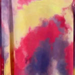 🆕Yellow Colorful Tie Dye Trendy U Neck Swing Mini Dress L🆕 Yellow Size L Photo 4