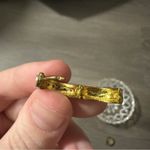 Vintage Gold Toned Faux Diamond Huggie Hoop Small Earrings Photo 4