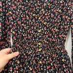 by‎ Timo Womens Summer Dress Small Long Sleeve Dark Floral Midi Ruffle Multi Photo 2