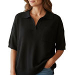 Worthington  Women’s Elbow Sleeve V-Neck  Pull Over  Sweater  Size XL Black Photo 0