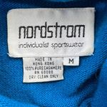 Nordstrom Womens Cashmere Turtleneck Fited Sweater Medium Blue Pouch Pockets Photo 2