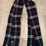 Italian Navy Blue & Red Plaid Scarf | Wrap Photo 0