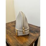 Stackers Taupe Faux Leather 2 Zipper Compartments Cosmetic Makeup Travel Bag Photo 2