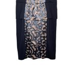 Muse Women's Dress‎ Cocktail Peplum Leather Lace W/ Detachable Skirt Black Sz. 6 Photo 4