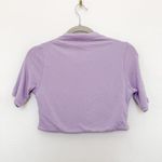 Naked Wardrobe  Mock Neck Ribbed Short Sleeve Crop Top Lavender‎ Size Large NWOT Photo 5