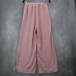 Pink Belted Wide Leg Boho Pull On Straight Leg Elastic Trousers Pant M Medium Photo 1