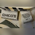 Chico's  Black Yellow White Abstract Blouse Top 3 16 XL Photo 2