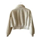 Urban Outfitters Outfitter Sherpa Fuzzy Zip Up Cropped Ivory Womens Jacket SZ M Photo 3