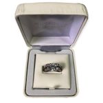 Artistique Sterling Silver Round Swarovski Elements Engagement Wedding Band Set Photo 1