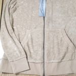 Diane Gilman New Women’s  Fleece Velour Zip up Hoodie Jacket Tan Size Xs Photo 2