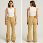 Levi's Ribcage Bell Bottom Corduroy Pants 30 High Waist Flare Tan NWT Retro‎ 70s Photo 1