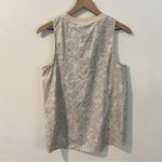 Athleta Zephyr Tank Stretch Satin Snake Print Cream Gray Ribbed Crew Neck Photo 5