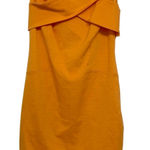 Halston Heritage  Marigold Orange Bodycon Strappy Cocktail Dress Womens S Mini Photo 0