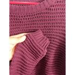 Aeropostale Women’s Sweater Burgundy Waffle Knit Y2K Size XS Euc Photo 2