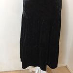 Who What Wear ruched puffed shirt sleeve tiered velvet midi dress black XS Photo 5