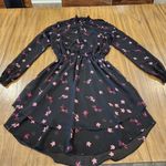 Rachel Roy floral print smocked chiffon Longsleeve elastic Waist mini Dress 2 Pink Photo 2