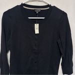 Talbots NWT black Pima cotton button-up cardigan sweater size small Photo 5
