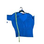 Say What? Say What? Women’s 3X Blue Button Front Cardigan Sweater Long Sleeve V-Neck Pocke Photo 3
