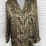 Victoria's Secret Victoria’s Secret Vintage Diamond Print Satin Sleep Pajama‎ Shirt Medium Photo 0