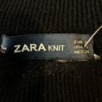 ZARA  Knit Faux Fur Trim Short Sleeve Sweater Black Size Small Photo 4