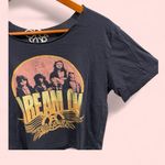 Chaser Cute crop Aerosmith dream on short sleeve raw neckline t-shirt  Photo 2