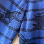 Ann Taylor blue and black striped bow print cardigan sweater size medium Photo 7