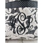 Black White Paisley Polka Dot Tote Bag Shoulder Purse Women's Monogrammed RSL Photo 2