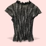 East 5th Cute Vintage Y2K polka dot crinkle ruffle sheer button front blouse whimsigoth Photo 2