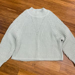 Originality Pearl Embellished Mock Neck Sweater Light Blue Size Large Oversize Photo 0