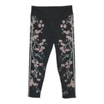 Evolution and creation Evolution and Creation Women's Cropped Leggings Dark Gray Pink Floral Size M Photo 1