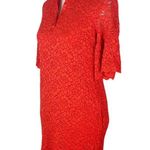 Banana Republic Dress Lace Flutter Sleeves Polo Red Small Photo 9