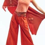 Free People NWT  Equinox in Orange Denim Trousers Size 27 Photo 0