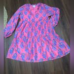 J. marie piper long sleeve dress pink silk blend casual ruffle fall $130 preppy Blue Size M Photo 2