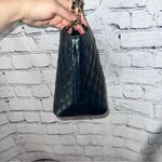Casual‎ Corner Vintage 90’s Quilted Navy Blue Bucket Bag with Gold Chain Strap Photo 6