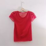 Urban Outfitters Out From Under Mesh Valentine's Heart Shirt Red Baby Tee Photo 6