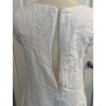 100% Linen Dress Sz XS House Of Pom White Embroidered Lined Coastal Preppy Work Photo 5