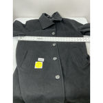 Jones New York Womans Jones NY Button Up Long Overcoat 14 W Black Wool Blend Photo 5