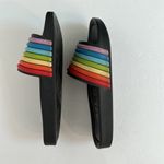 Melissa MLSA  3D rainbow stripe slides made in Brazil Size 6 Photo 2