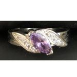 Amethyst New CZ Marquise Cut 925 Ring Size 6 1/4 Photo 3