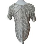 Joseph VTG 80s Jean for Le Bon Sequin and Faux Pearl Silk Top Photo 1