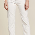 Vince  Union Slouch Cropped Corduroy Button Fly Straight Leg Pants Cream Size 0 Photo 0