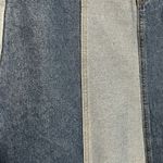 Polagram NWOT Maxi Denim Patchwork Two Tone Flare A-Line Skirt | size Medium Photo 4